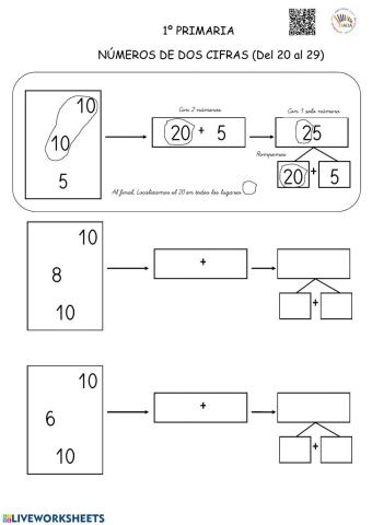 Oaoa Números de dos cifras Del 20 al 29