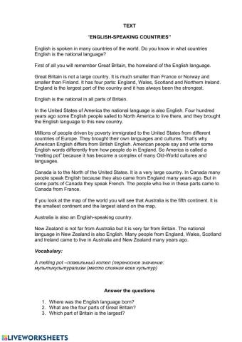 English-speaking countries