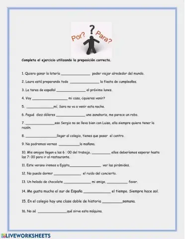 Preposiciones por y para