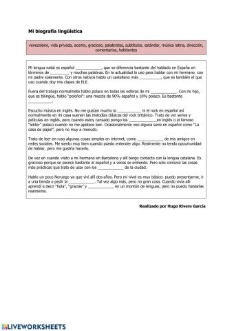 Mi biografía lingüística