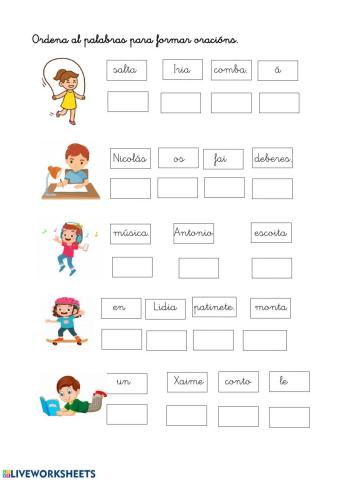 LINGUA GALEGA. ORDENAR ORACIÓNS.