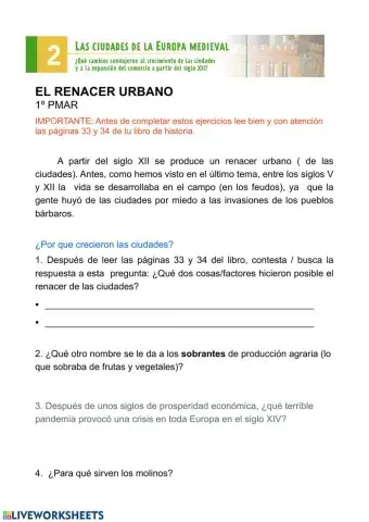 El renacer de las ciudades en la Edad Media