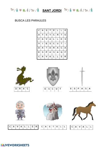 SOPA DE LLETRES SANT JORDI