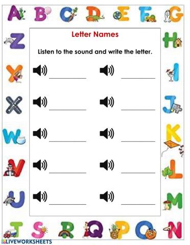Listen and write the letter.