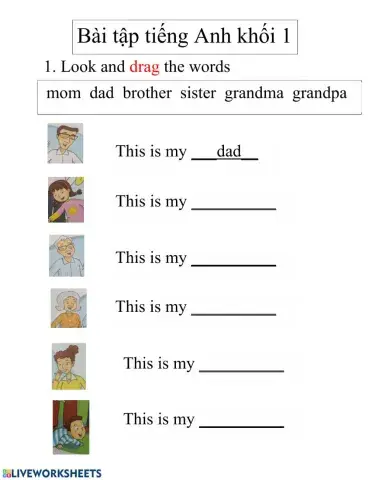 Grade 1 - Exercise - Family members