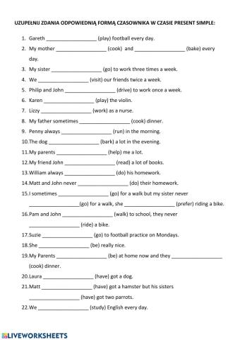 Present simple affirmative