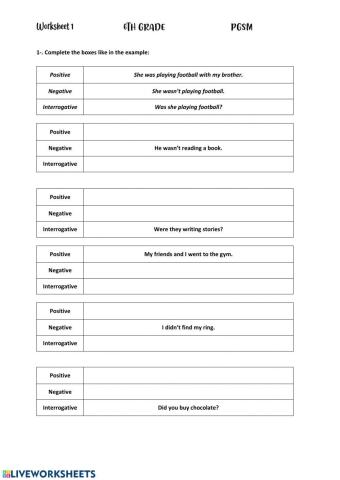 Past simple and continuous 6º