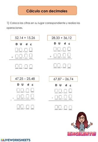 Cálculo con decimales