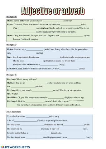 Adjective or Adverb 1