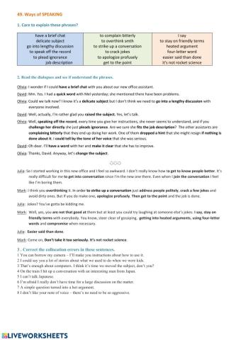Unit 49 Ways of speaking