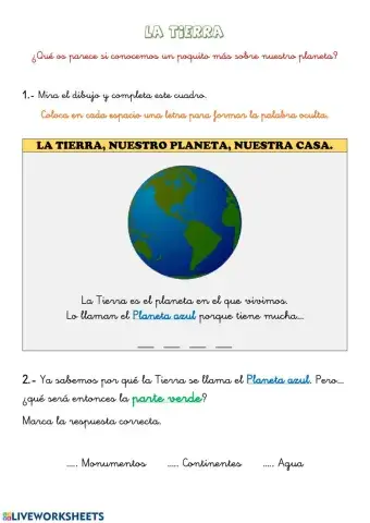 La Tierra, el Planeta azul