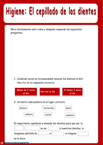 Cepillado correcto de los dientes