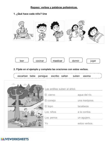 Repaso verbo y palabra polisémicas