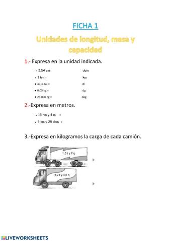 Unidades longitud, masa y capacidad