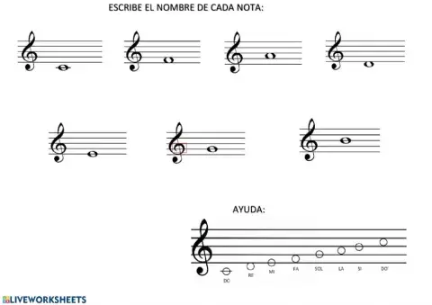 Notas de la escala