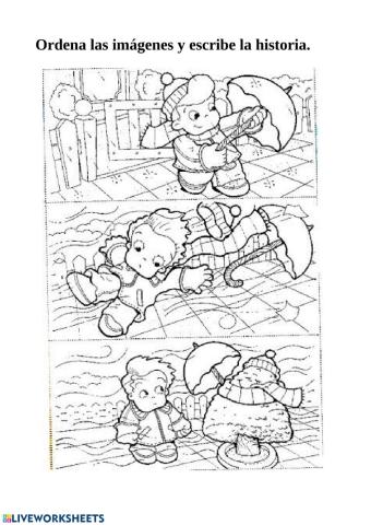 Ordena la secuencia y escribe la historia