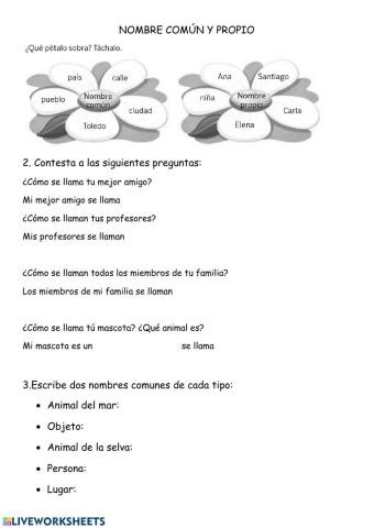 Nombre común y propio