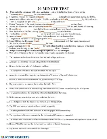 Reduce relative clauses