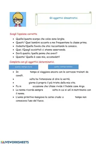 Aggettivi dimostrativi