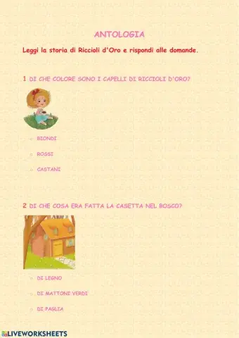 Riccioli d'oro e i tre orsi