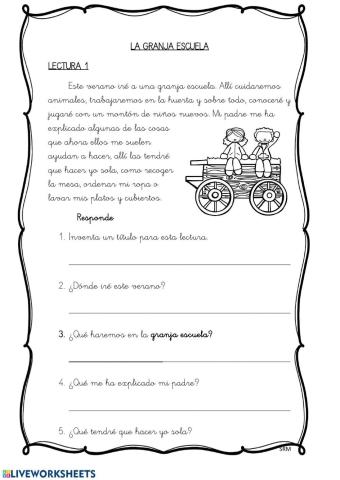 Nuevas minilecturas para trabajar la comprensión lectora. sexta entrega con la temática la granja escuela