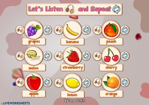 2.9. Fruits - Let's Listen and Repeat