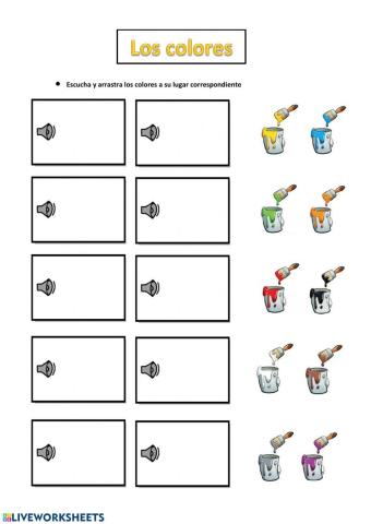 Los colores - escucha y arrastra