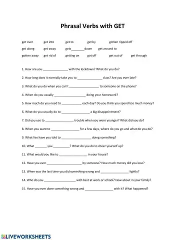 Phrasal Verbs with GET