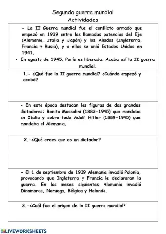 Adaptación II Guerra mundial