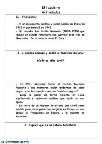 Actividad El fascismo adaptada