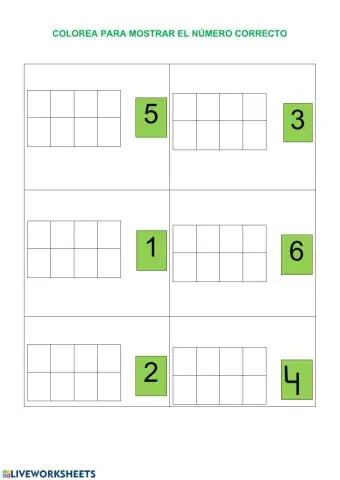 Colorear el número correcto