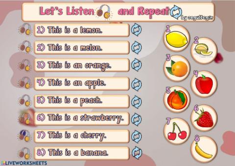 2.9. Fruits - Let's Listen and Repeat 2