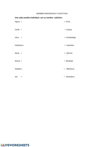 FICHA 2: NOMBRES INDIVIDUALES Y COLECTIVOS