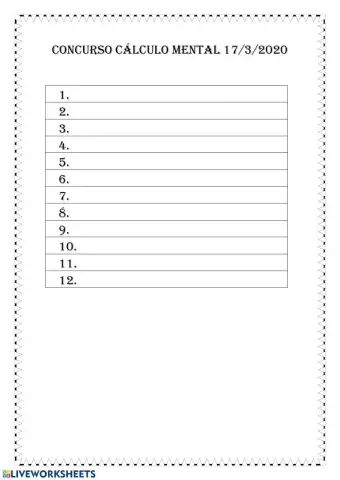 Calculo mental