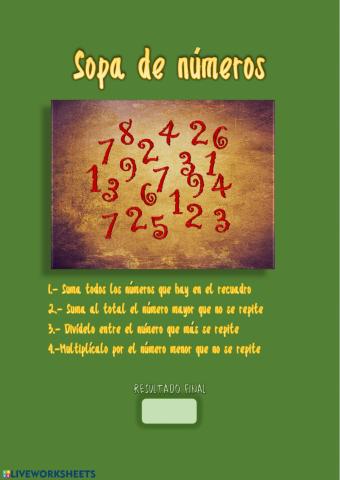 Sopa de Números