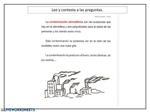 Texto naturales. contaminación