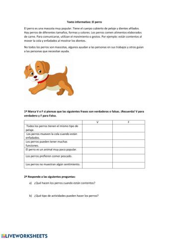Texto informativo: El perro