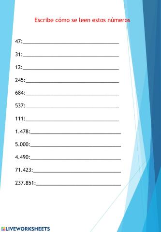 numeración