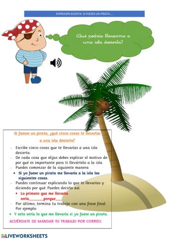 24Abril Expresión escrita: Si fuese un pirata