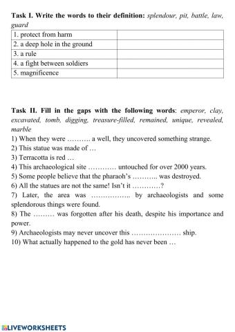 Starlight 6, p. 98, vocabulary