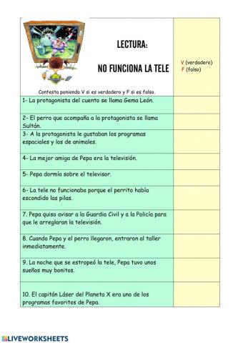 Lectura- No funciona la tele