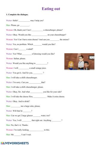 Eating out, Ordering in a restaurant