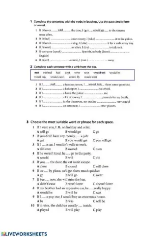 Conditionals first and second