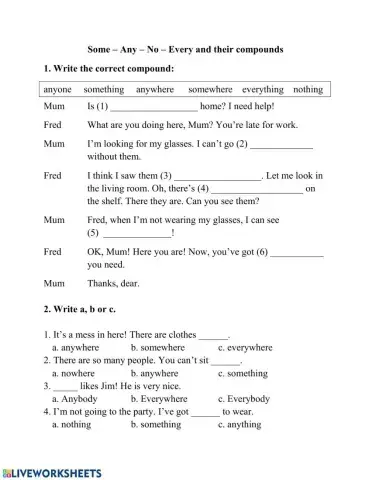 Compounds with some any no every