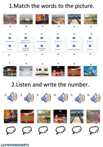 City vocabulary matching and listening