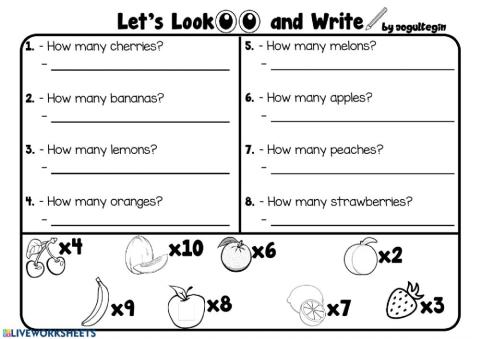 2.9. Fruits - Let's Look and Write