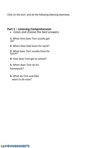 Listening daily routines