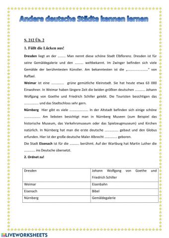 Andere deutsche Städte kennen lernen