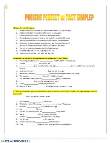 Present perfect or Past simple