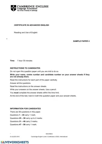 CAE use of english test